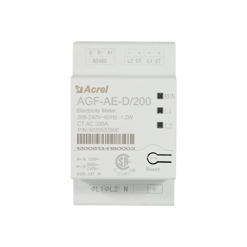 Acrel AGF-AE-D/200 solar grid system ANSI approved Revenue Meter single phase three wire din rail digital solar dc energy meter
