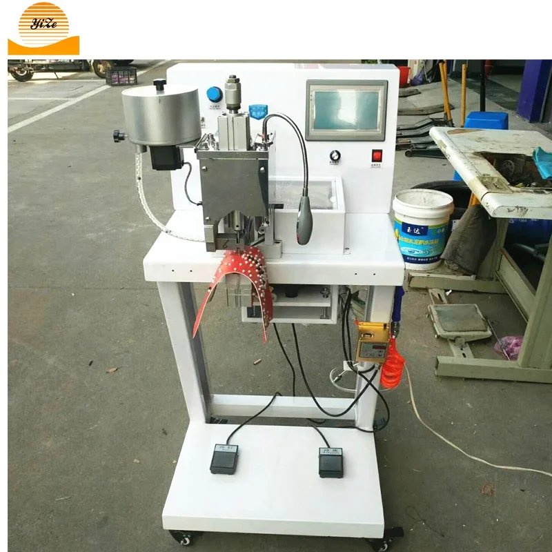 Automatic Pearl and Nail Riveting Machine Pearl bead setting string machine for shoes, bags