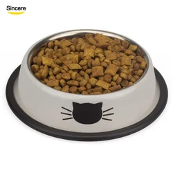 Cheaper Price Stainless Steel Cat Bowl 15 cm Anti Slip Pet Feeder Bowl