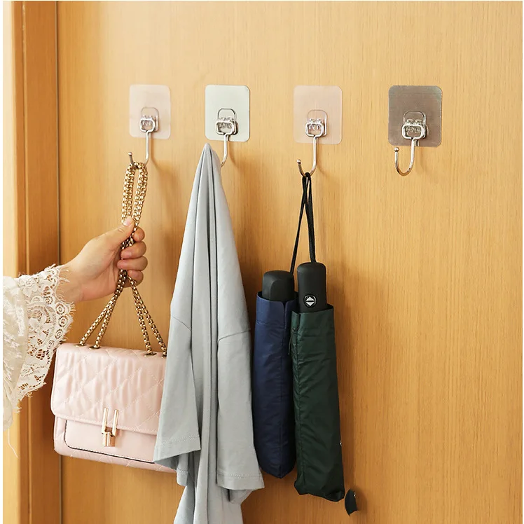 2024 Wholesale Punch-free Hook Hook Clothes Traceless Sticky Towel Hooks for Hanging Wall