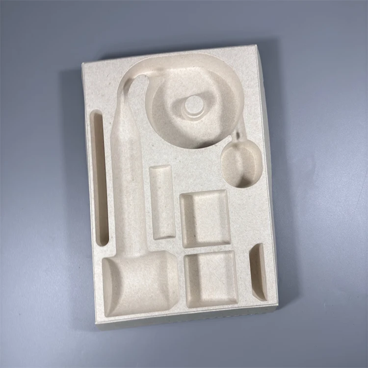 2024 Sustainable Custom Brand Bio-Degradable Sugarcane Packaging Molded Pulp Molding Tray For Electrical Product