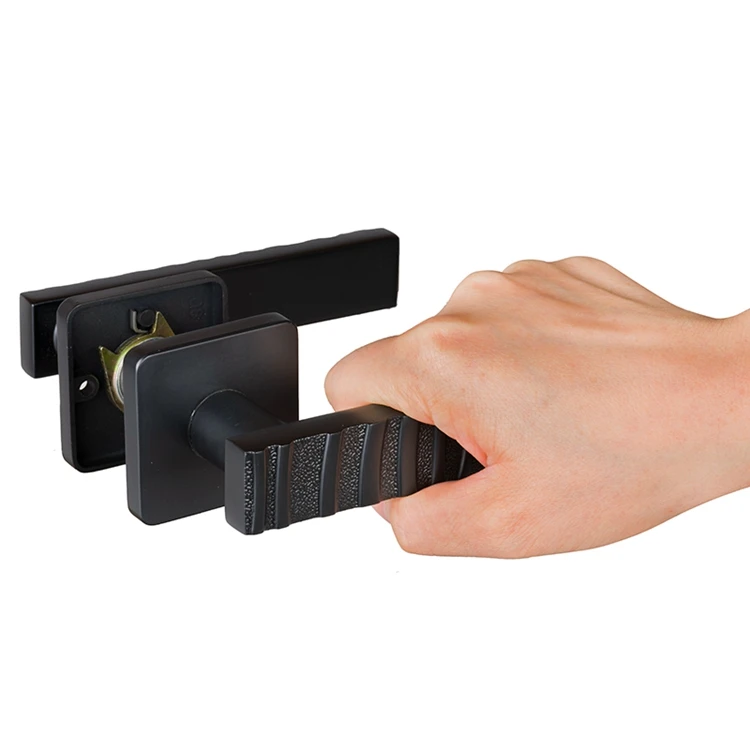 Modern Customizable Door Handle Factory Good Quality Black Security  Door Lock Handle