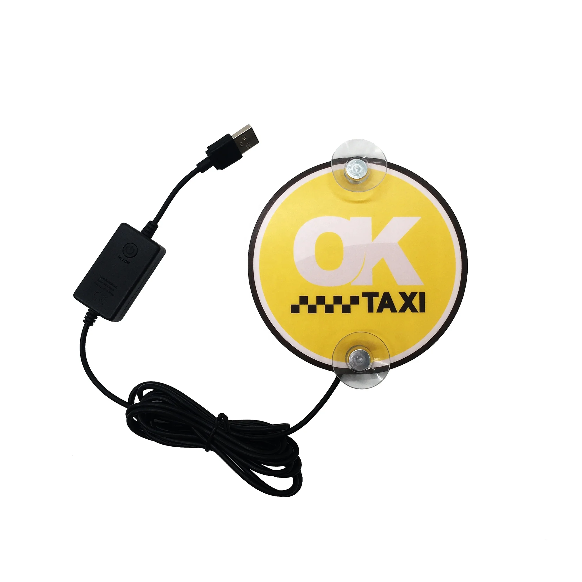 Автомобильная Наклейка EL на заказ для знака такси с 2 съемными присосками для знака водителя Rideshare с бесшумным инвертором