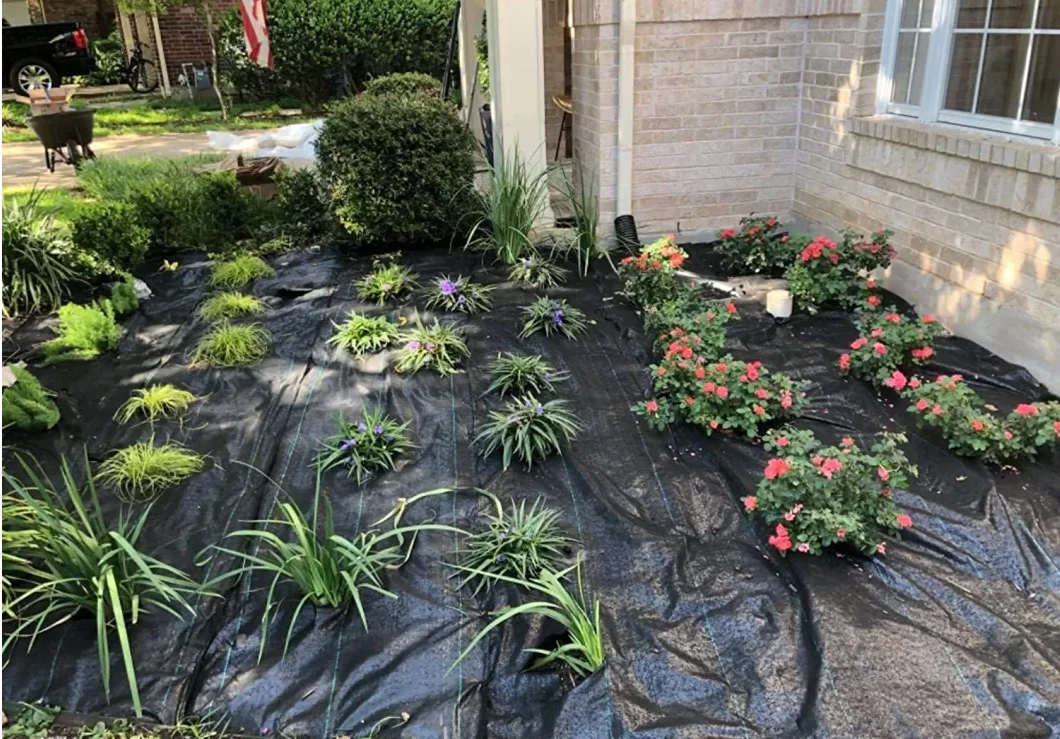 УФ-стойкая водопроницаемая Черная Плетеная геотекстильная ткань для сада