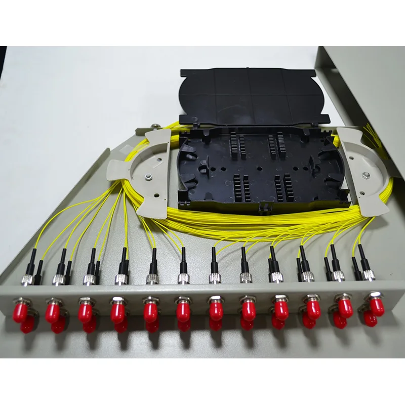 FTTH 12-24 Port ST/SC/FC/LC rack mount Splicing fiber Optic Patch Panel/Termination Box/ODF