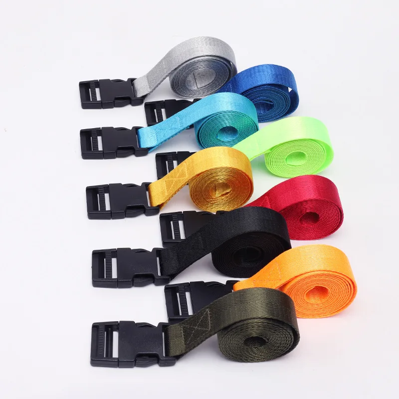 Buckle Strap Colorful nylon braided adjustable belt for outdoor luggage
