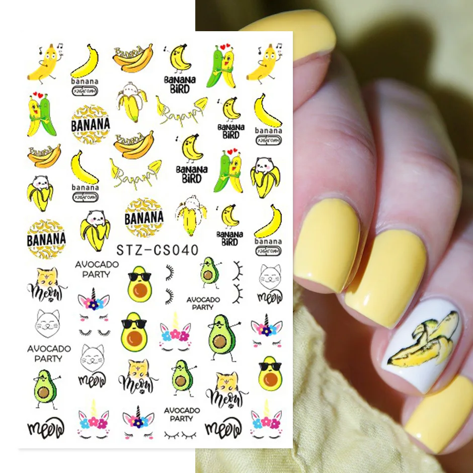 2d nail sticker isn Japanese and Korean cherry blossom small daisy flower fruit hipster DIY adhesive nail sticker