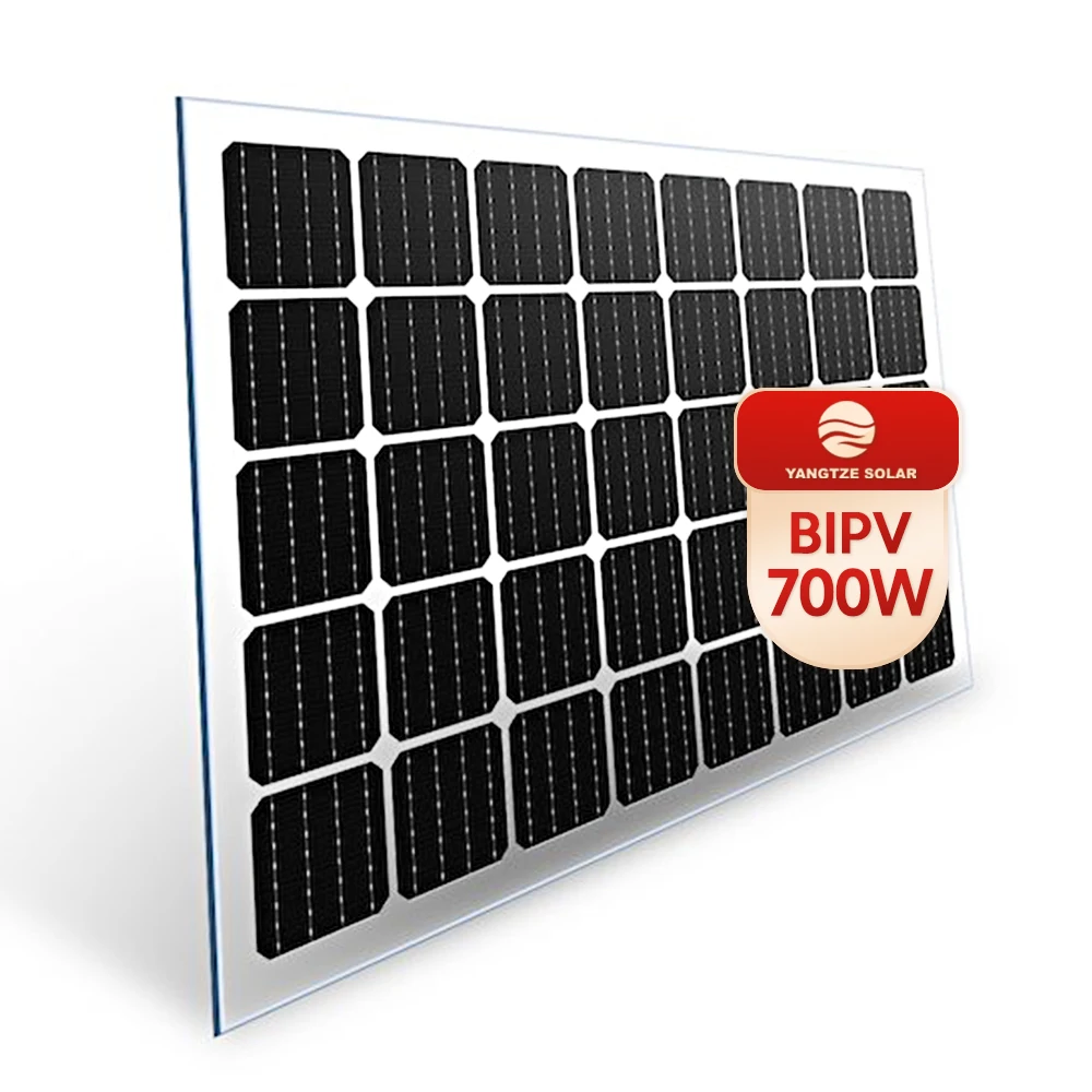 Customized 500W 600W 700W Frameless Transparent BIPV Solar Panel with Double Glass