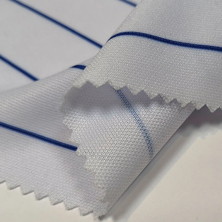 High quality 235gsm print stripe 100 polyester pique fabric for sport jersey,polo shirt