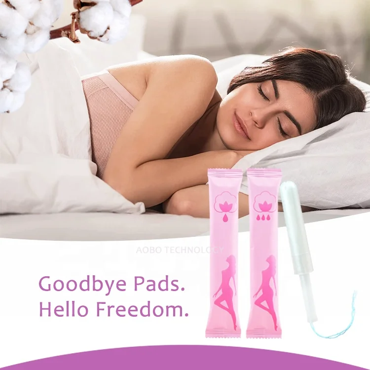 Disposable Organic Cotton Tampons With Strings Logo Menstrual Applicator Tampons Custom Tampons For Women
