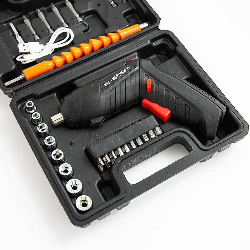 47 pcs electric screwdriver set 4V Li-Ion battery power screwdriver cordless Mini screw driver hand tools electric tool