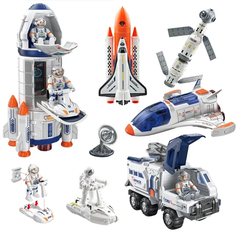 Educational Assembled Toys Spacecraft Astronaut Figures Shuttle Rocket Ejection Space Station Space Toys For Kid