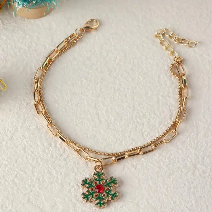 New Christmas Chain Bracelet Womens Girls Snowman Snowflake Boot Deer Charms bracelets & bangles Jewelry