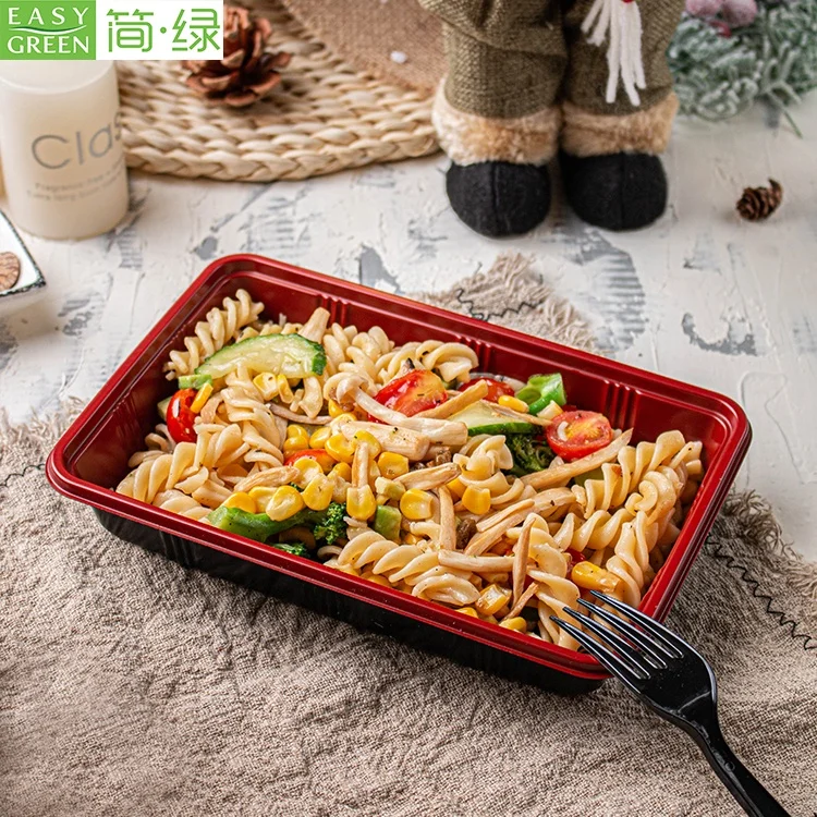 Easy Green heatable rectangle disposable food container eco lunch box with lid