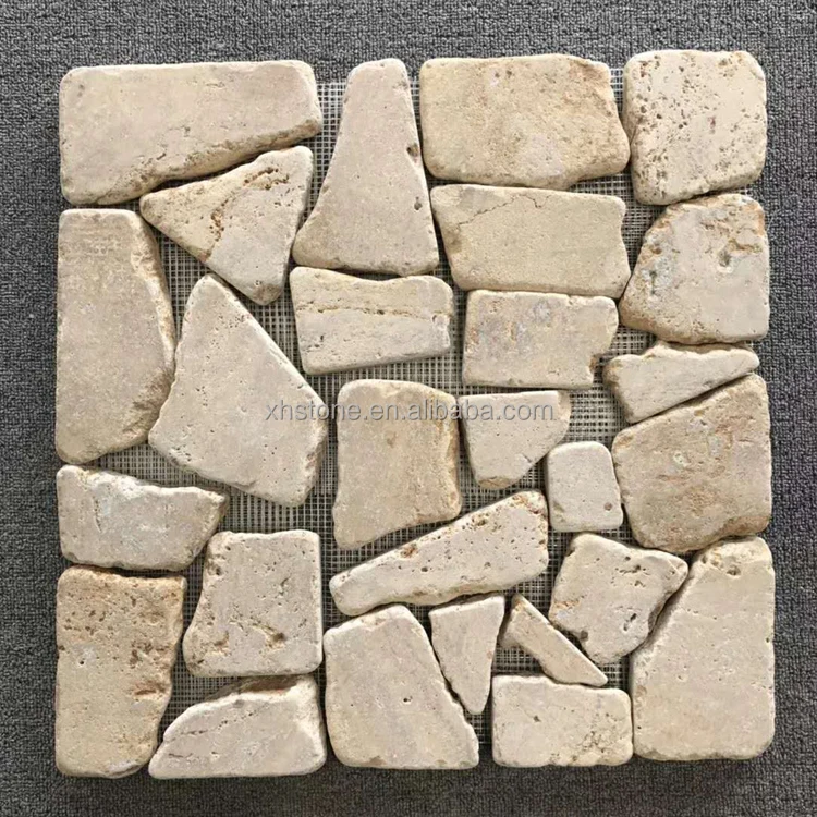 Natural stone flagstone mesh paving cubes flooring square paver for sale