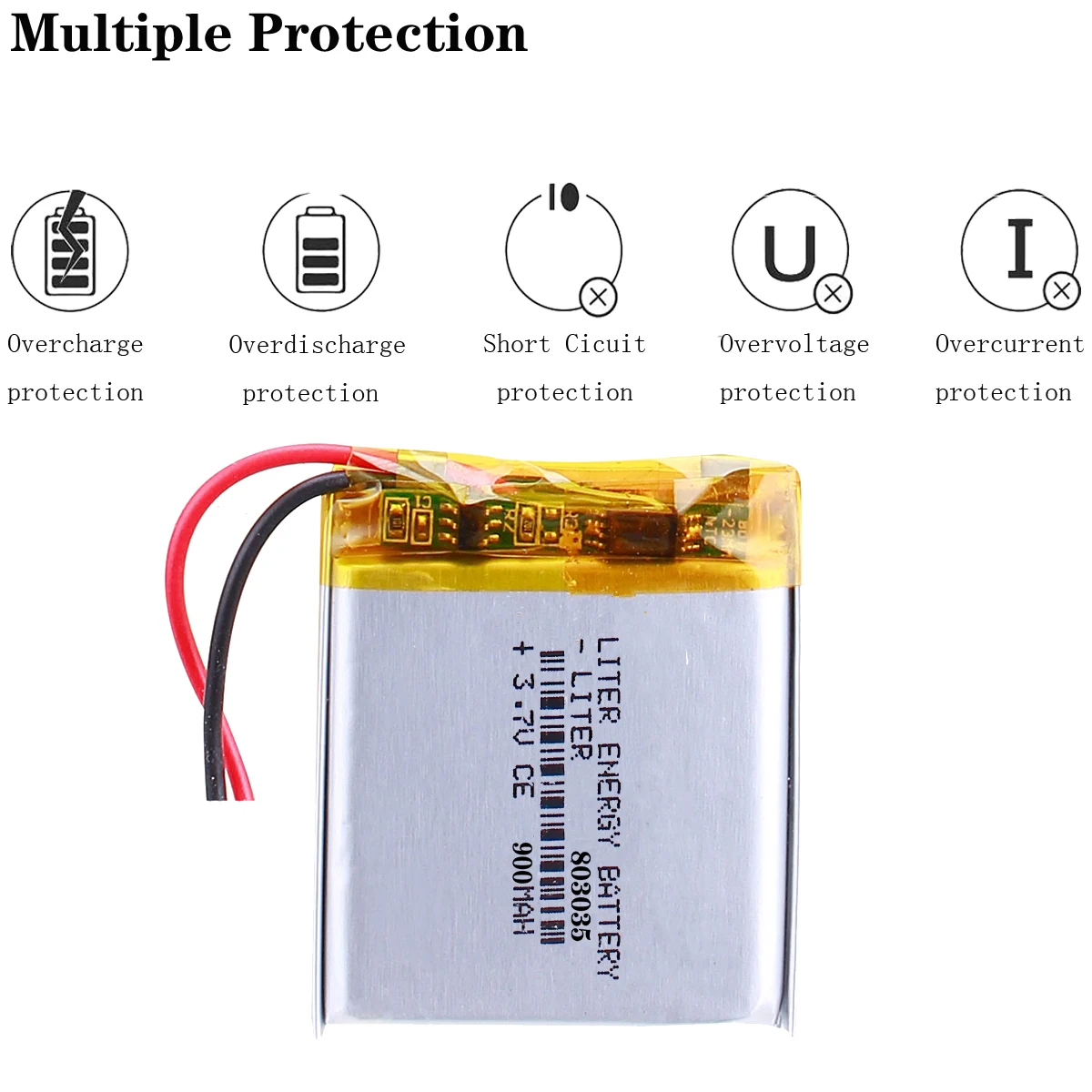 803035 3.7V 900mah Polymer Lithium-ion Battery  Rechargeable Battery