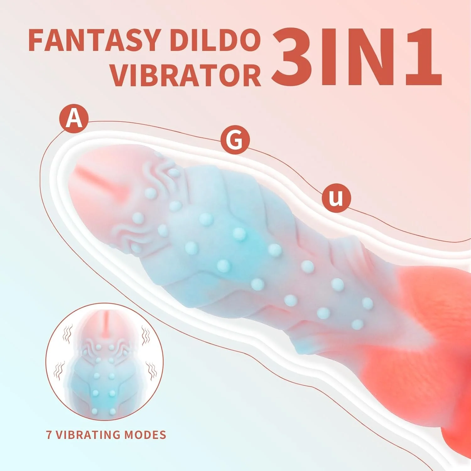 Fantasy Knot Dildo Adult Sex Toys 9 inch Huge Thick Dildo Monster Dildos with 7 Vibration Modes Anal Sex Toys for Men Women