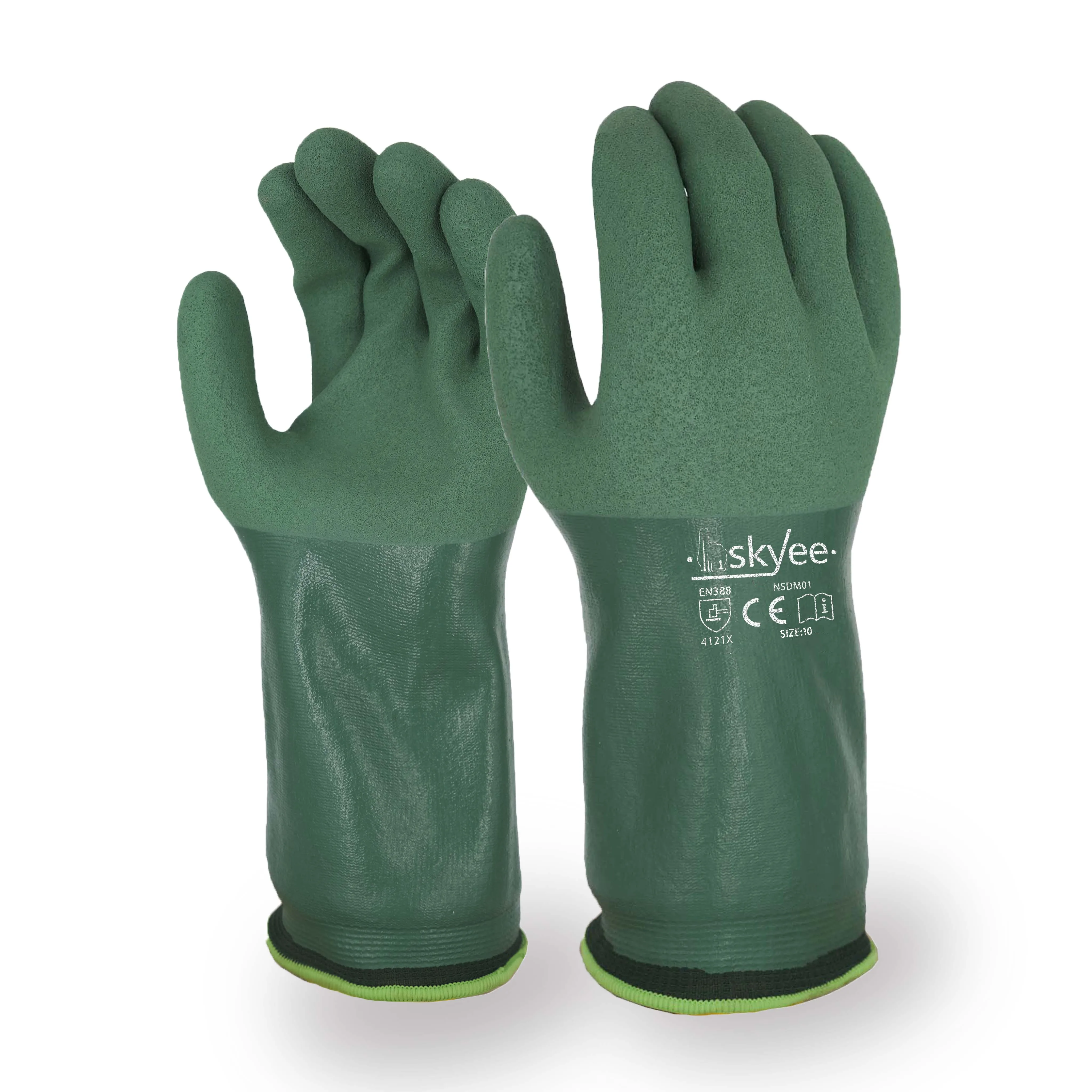 SKYEE hot sale nitrile polyester chemical resistant anti cut work protection distributor safety working gloves for industrial