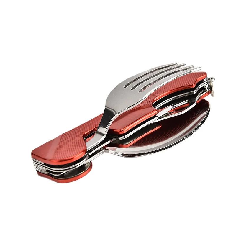 Good quality wholesale cutlery metal travel spoon fork knife fodlabel stainless steel cutlery set