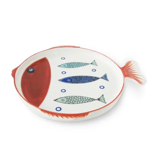 Hot sale fish design ceramic dinner plate platter serving dish