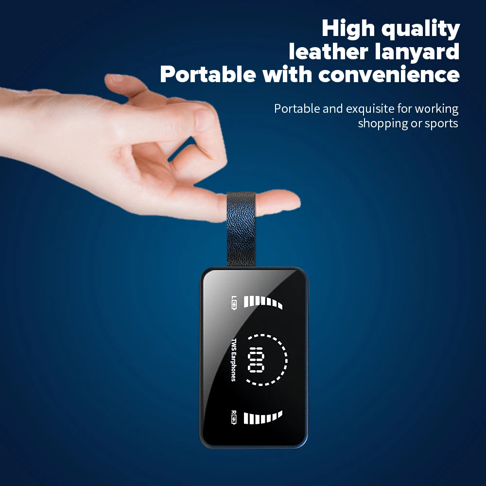 Wholesale Earphone H3 IPX7 Waterproof Mini Sports Music Headset 3500Mah Charging Box LED Display Earbuds With Power Bank