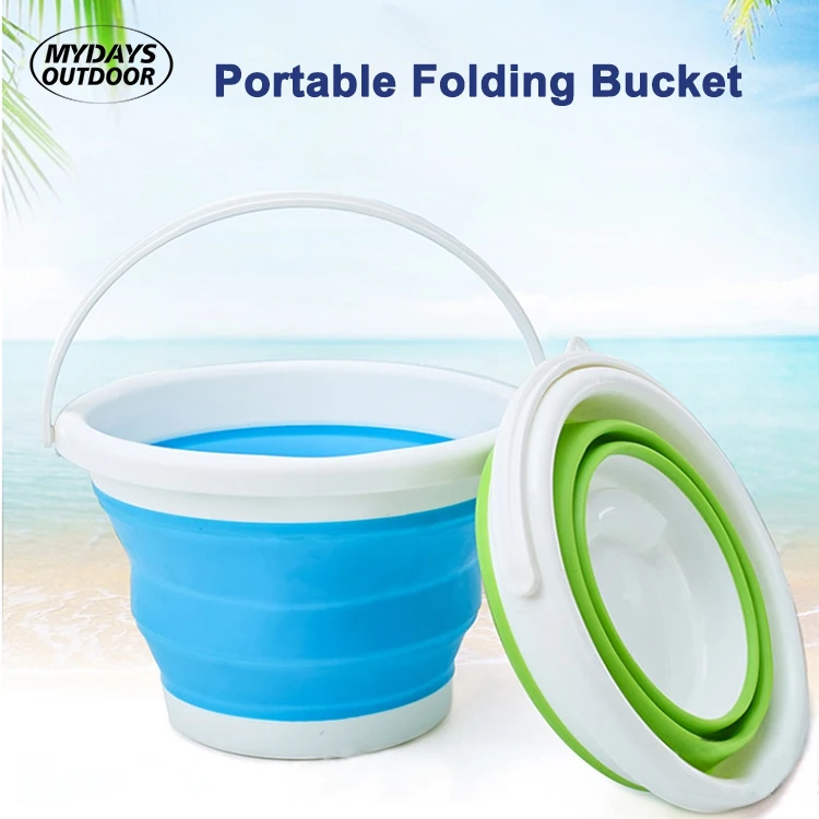 Mydays Outdoor Multifunctional 3L Portable Thick Folding Household Cleaning Wash Car Collapsable Bucket for Camping Fishing