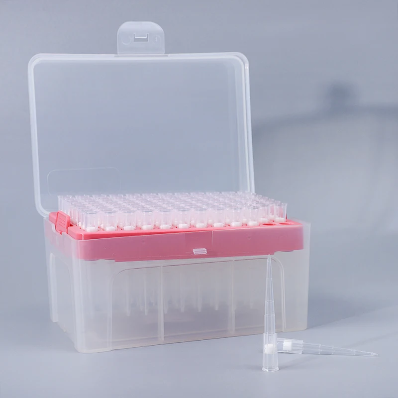 Universal 300ul Disposable Transparent 96 Well Hole Box Pipette Tips Sterilized Filtered Low Retention