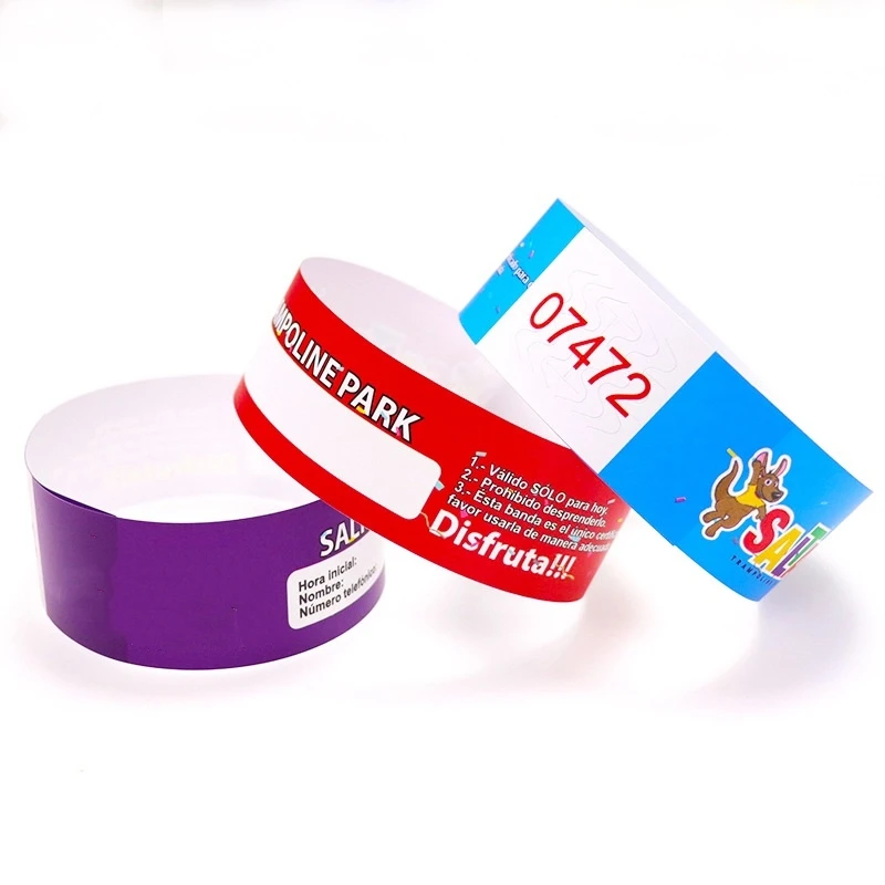 Custom Logo Printing WaterProof Disposable Tyvek Wristband Paper Tyvek Paper Wristband Bracelet Tyvek Bracelets