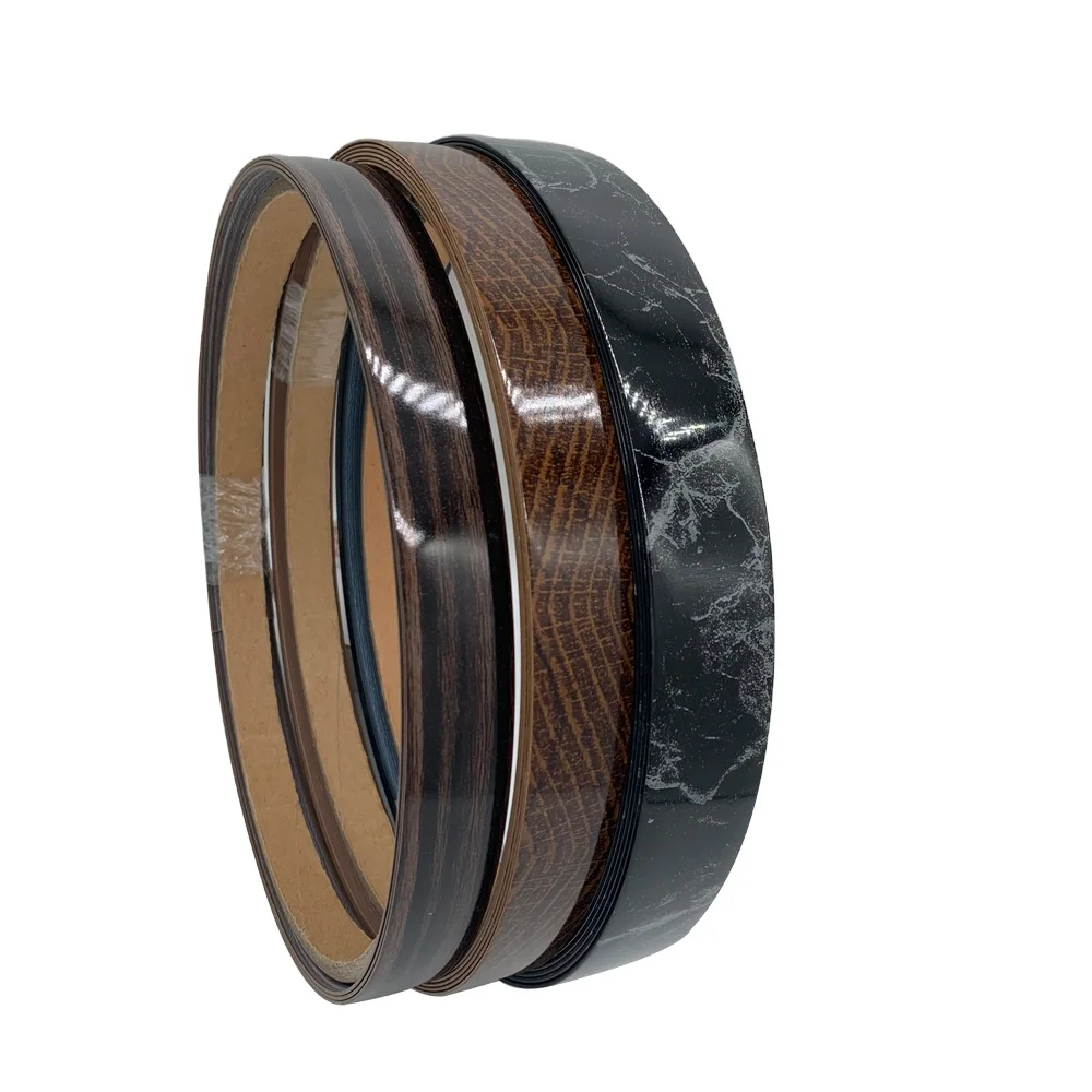 Metallic Brushed Golden Aluminum Chrome Gold Silver Pvc Edge Banding Tape Trim Strip