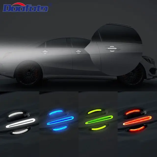 3D 8 шт. автомобиля светоотражающая лента наклейка отражатель Fender предупреждение бамперные полоски дверные ручки чаши покрытие внешние
