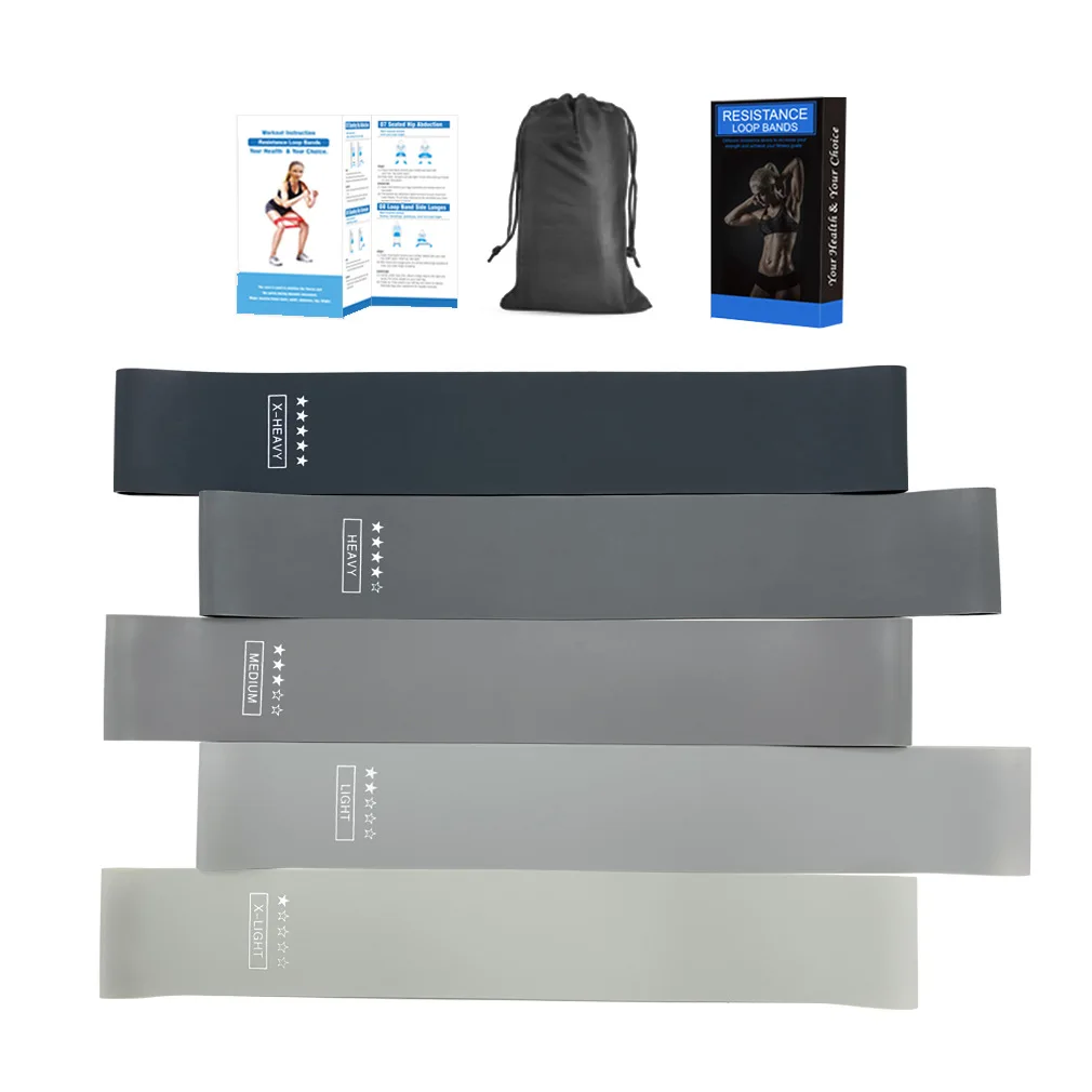 Custom Logo Fitness Waist Exercise Hip Pilates Yoga Resistance Pink Thin Latex Women Elastic Gym Belt Set Training Belt