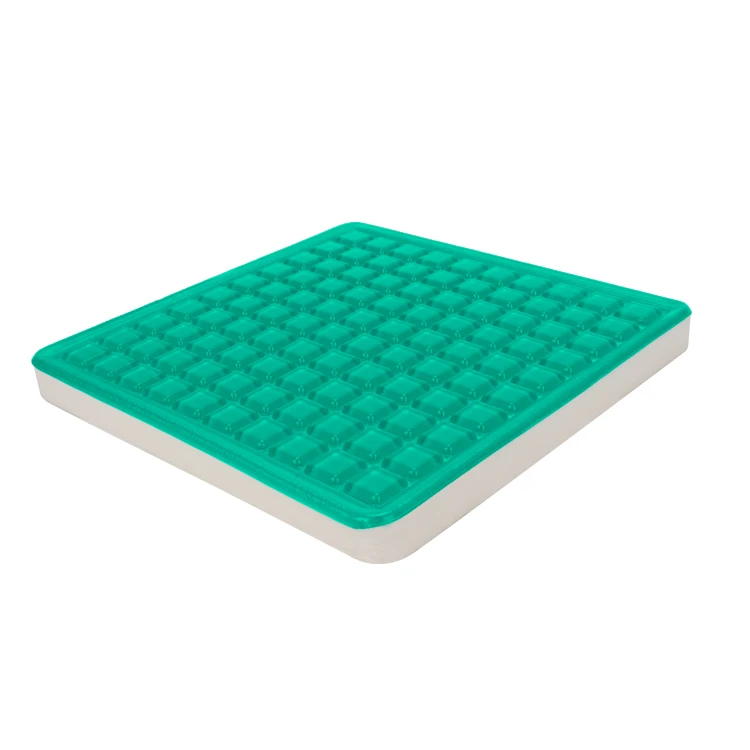 
Green color square pattern cooling gel sheet with memory foam back seat cushion for office , wheelchair and car 