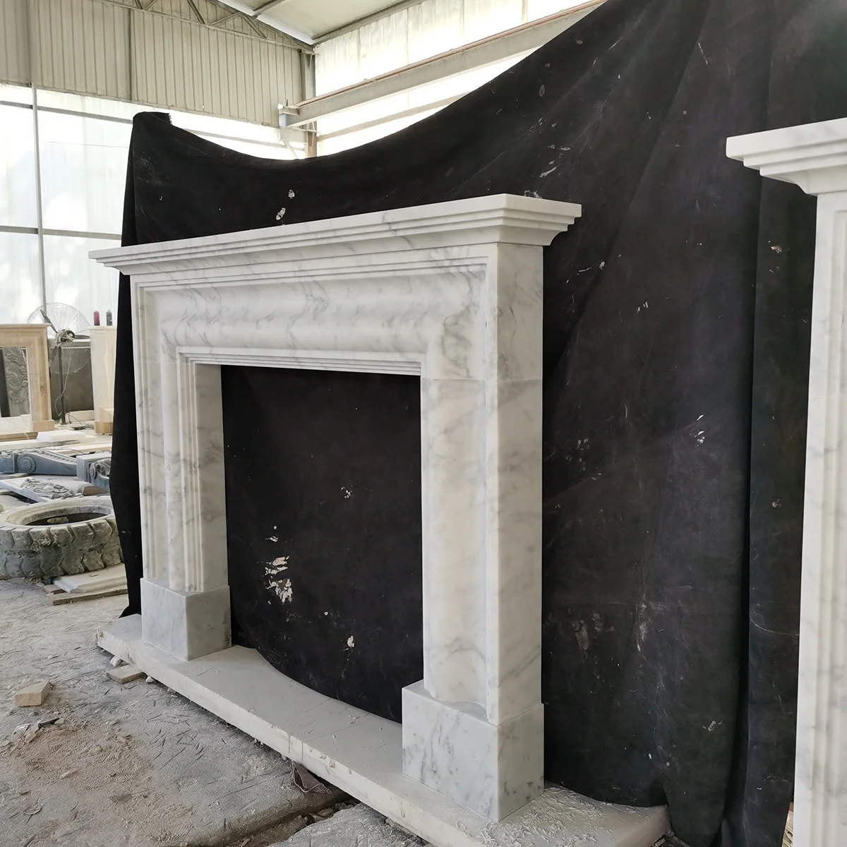 Natural marble mantel custom design white marble fireplace interior freestanding Italian marble mantel