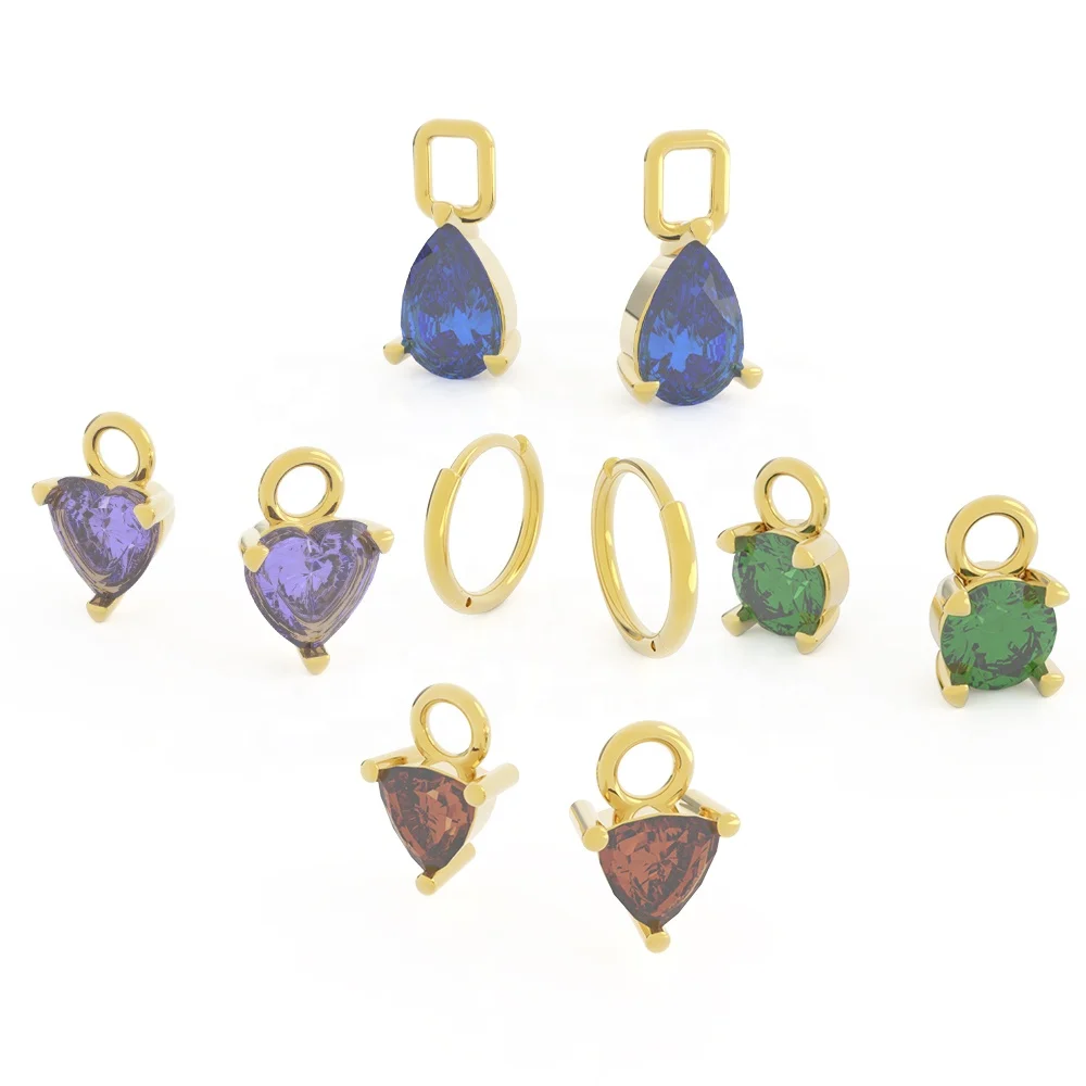 Aiz ODM Private Designer 14K Solid Gold Jewelry Earrings Chain Star Heart Earring Custom Earring Manufacturers