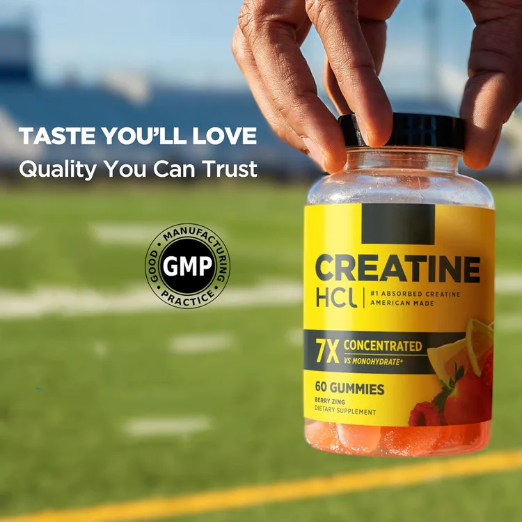 OEM White label Energy Booster Gummies 750mg Creatine HCL Gummies Muscle Building Gummies Pre-workout Creatine