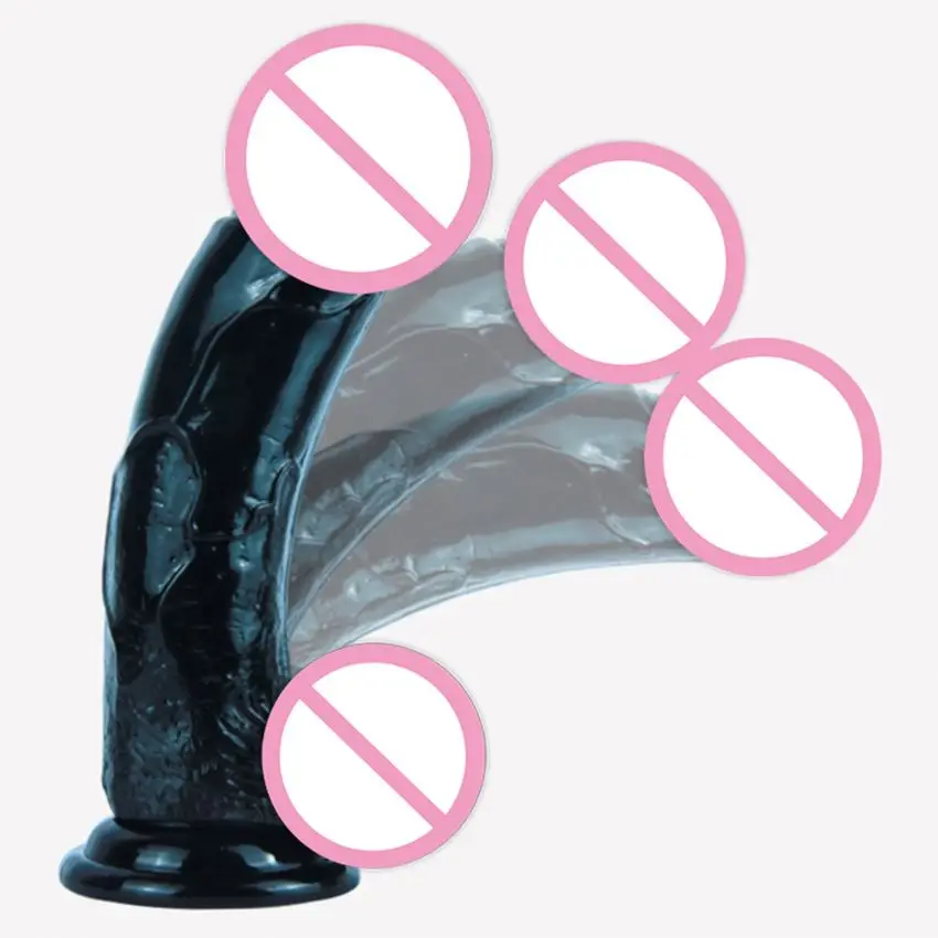 Factory Price Small Huge Different Sizes TPE Crystal Colorful Rubber Artificial Anal Penis Realistic Dildo For Woman