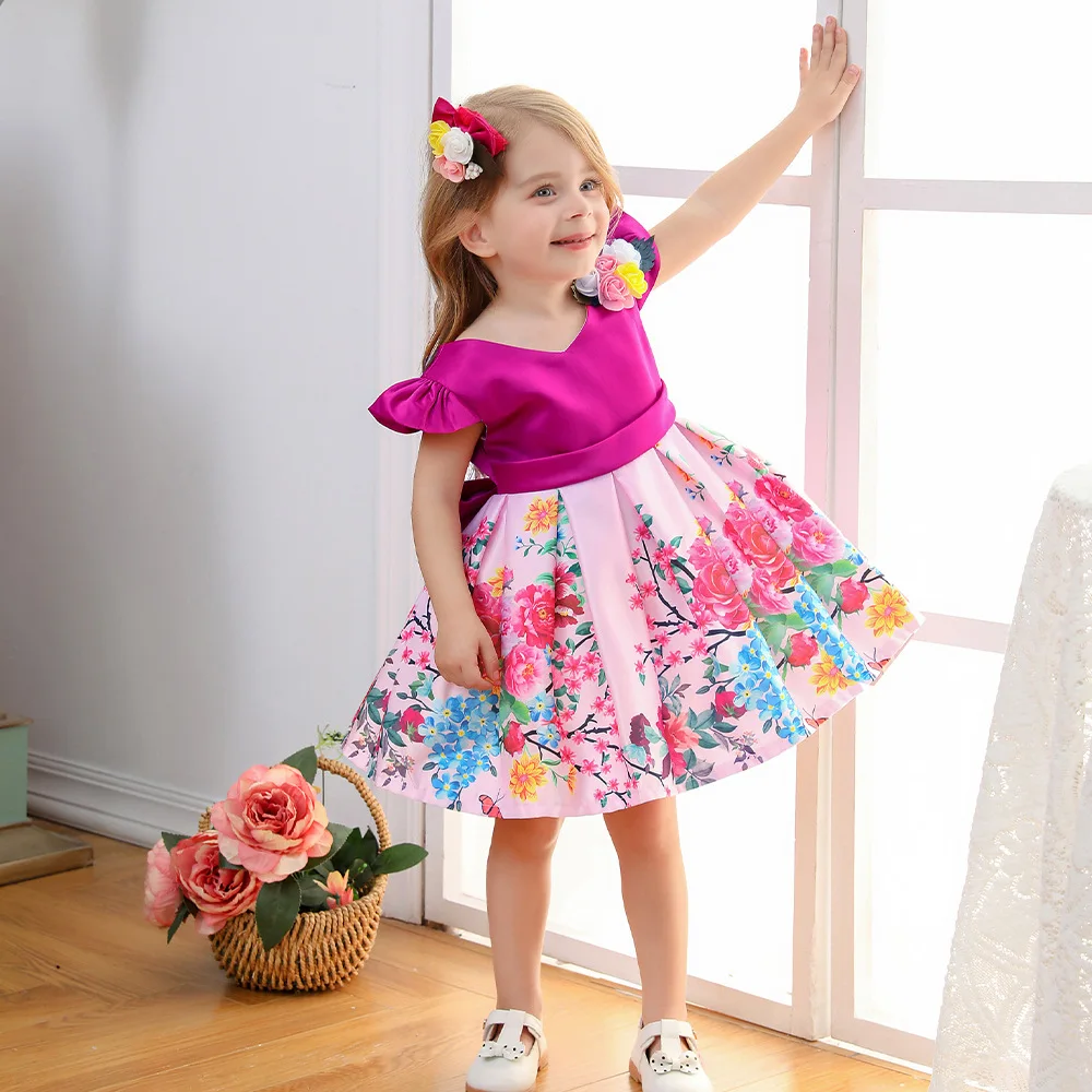 Boutique Inspired Summer Girl Clothes Fairy Baby 1-10 year Old Party Polyester Cotton Dresses For Kids Clearance Birthday Club