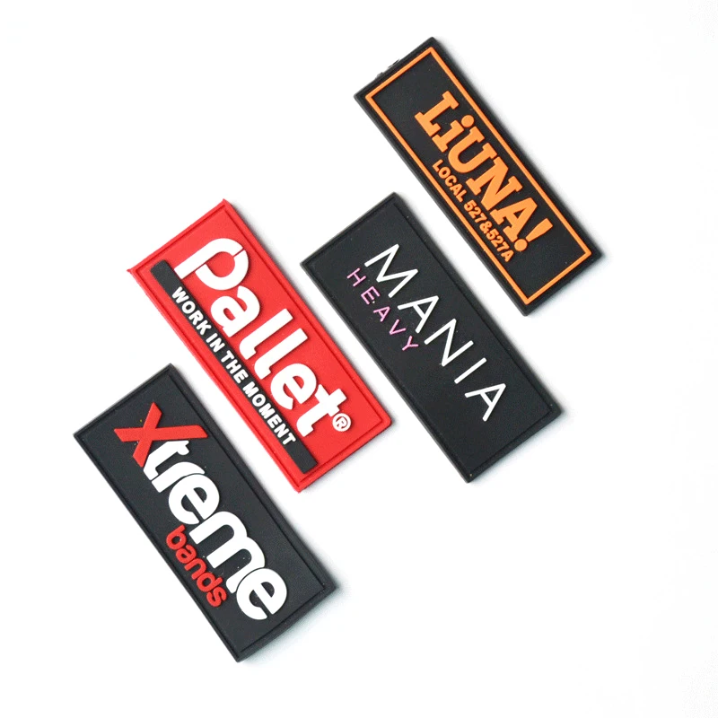 Rubber Patch Label Wholesale Design Black Rubber Patch Custom Embossed PVC Clothing Labels