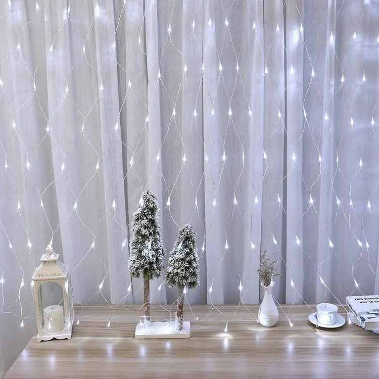 3*2M led string lights outdoor fishing net lights scenic lawn hotel wedding decorative lighting for holiday
