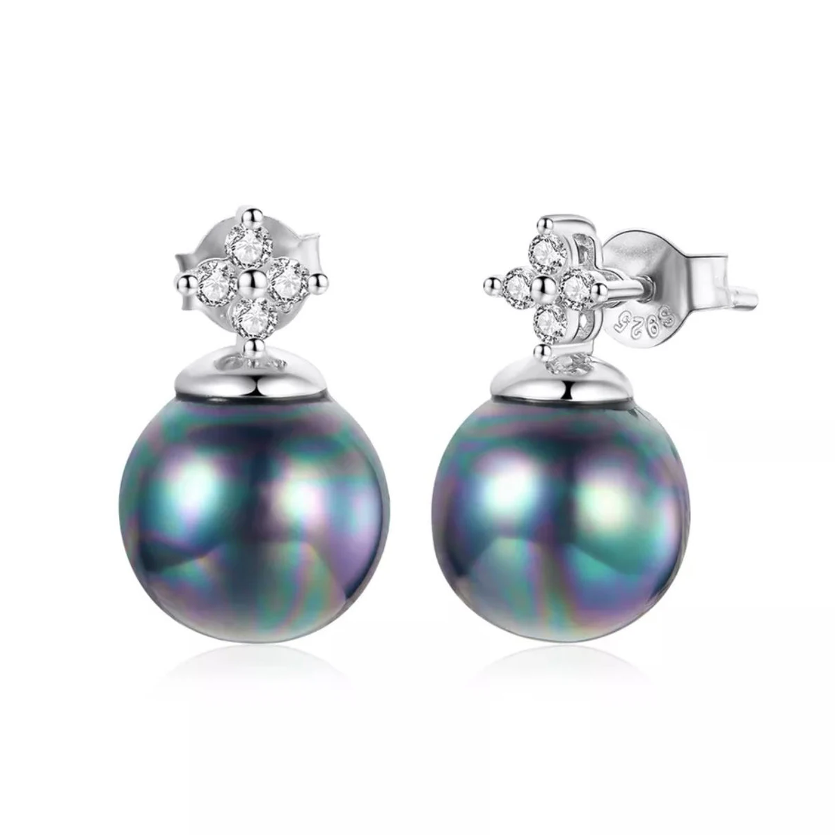 Lvshang New Designer Pearl Jewelry Set White Gold Plated 925 Sterling Silver Pearl Earrings Studs Chain Necklace Jewellery Set