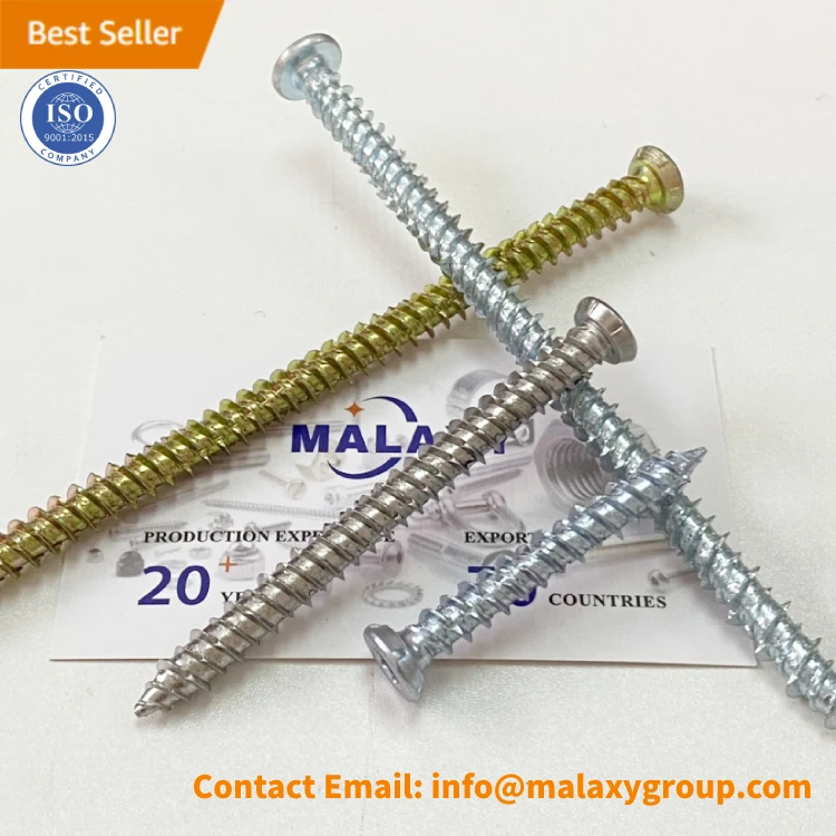MALAXY Carbon Steel Blue White Color Yellow Black Zinc Plated Concrete Self-tapping Screw  Concrete Screws
