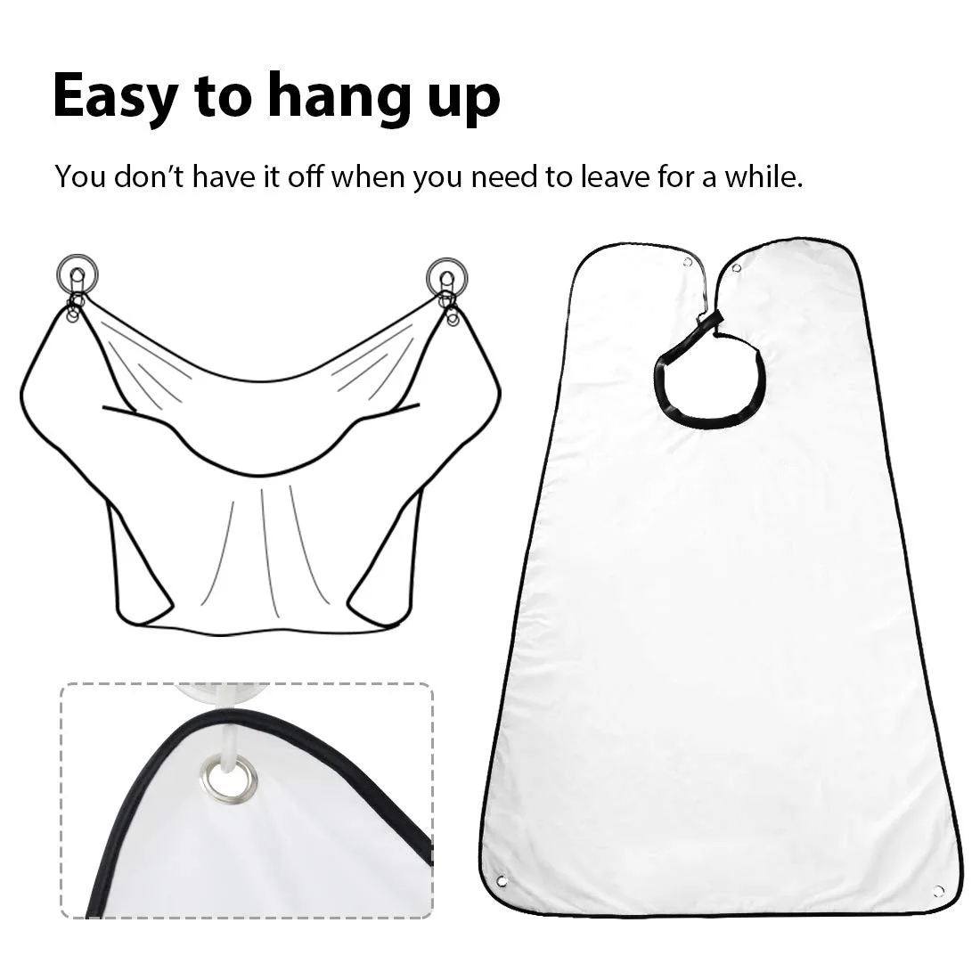 
Upgrade Beard Apron Cape Beard Catcher for Men Shaving beard bib with strong suction cup and zip bag 