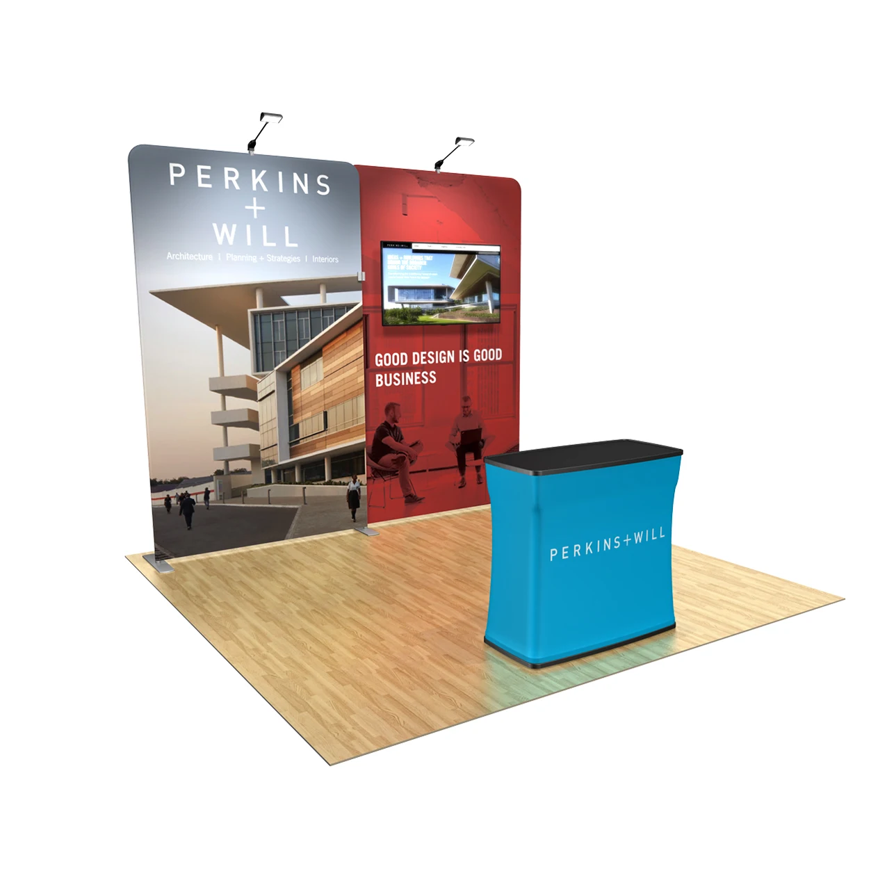 Aluminum Easy Up Promo Tension Fabric Display Trade Show Backdrop Booth Frame Straight Pop Up Displays