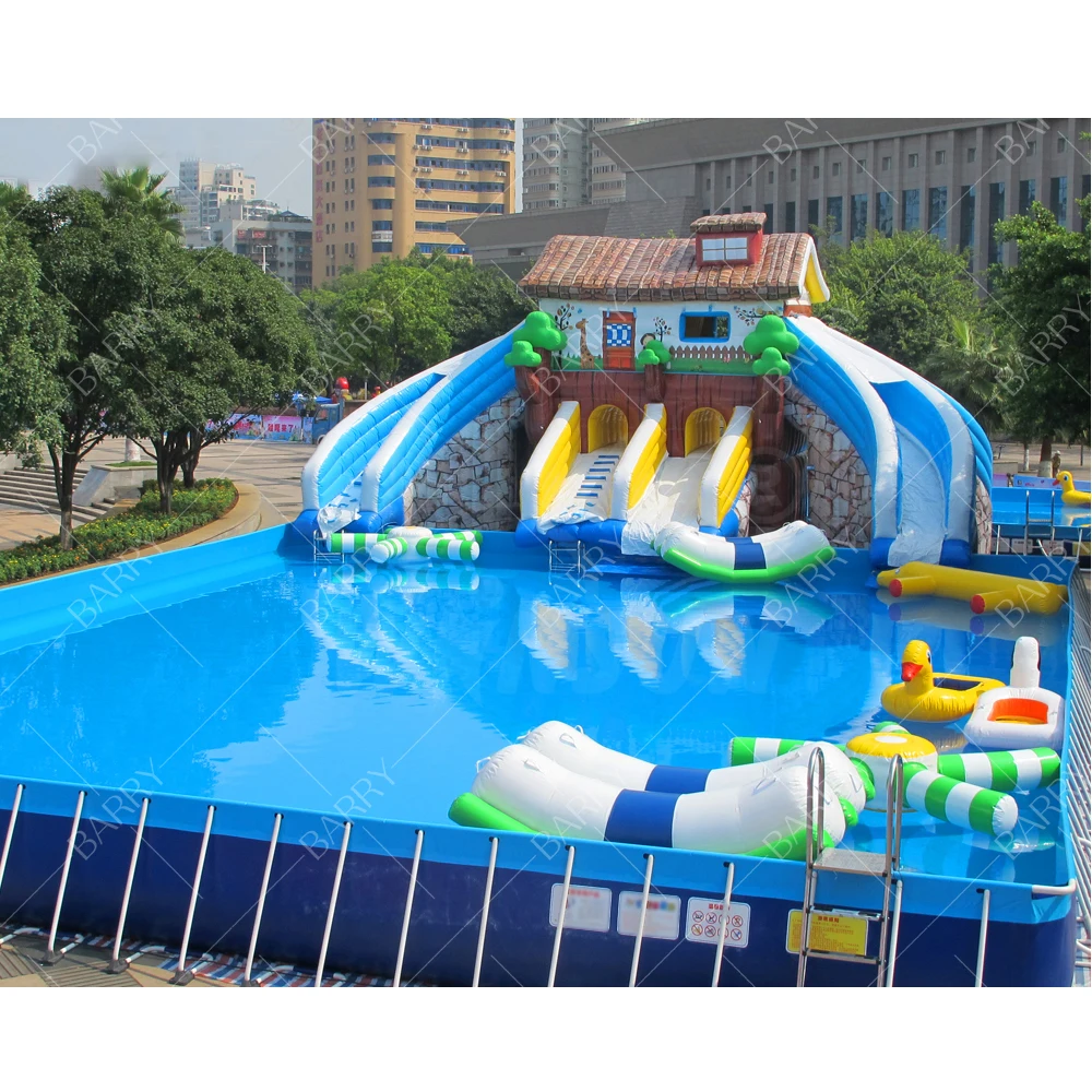 Above ground pool outdoor and indoor PVC portable swimming pool metal frame pools for sale