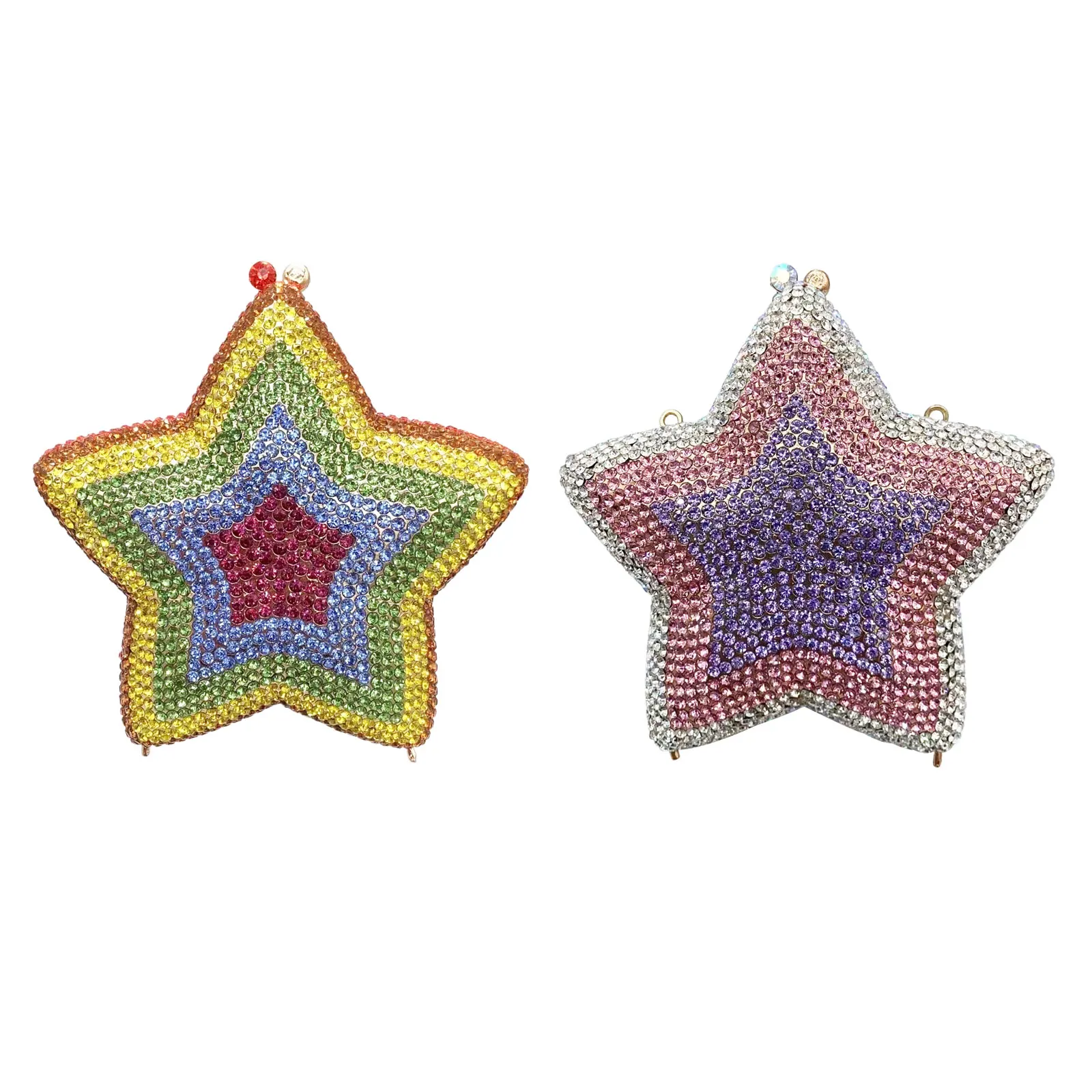 2024 New Star Shape Stone Clutch Handbag Purses Rhinestone Purse Diamond Crystal Evening Bag Women