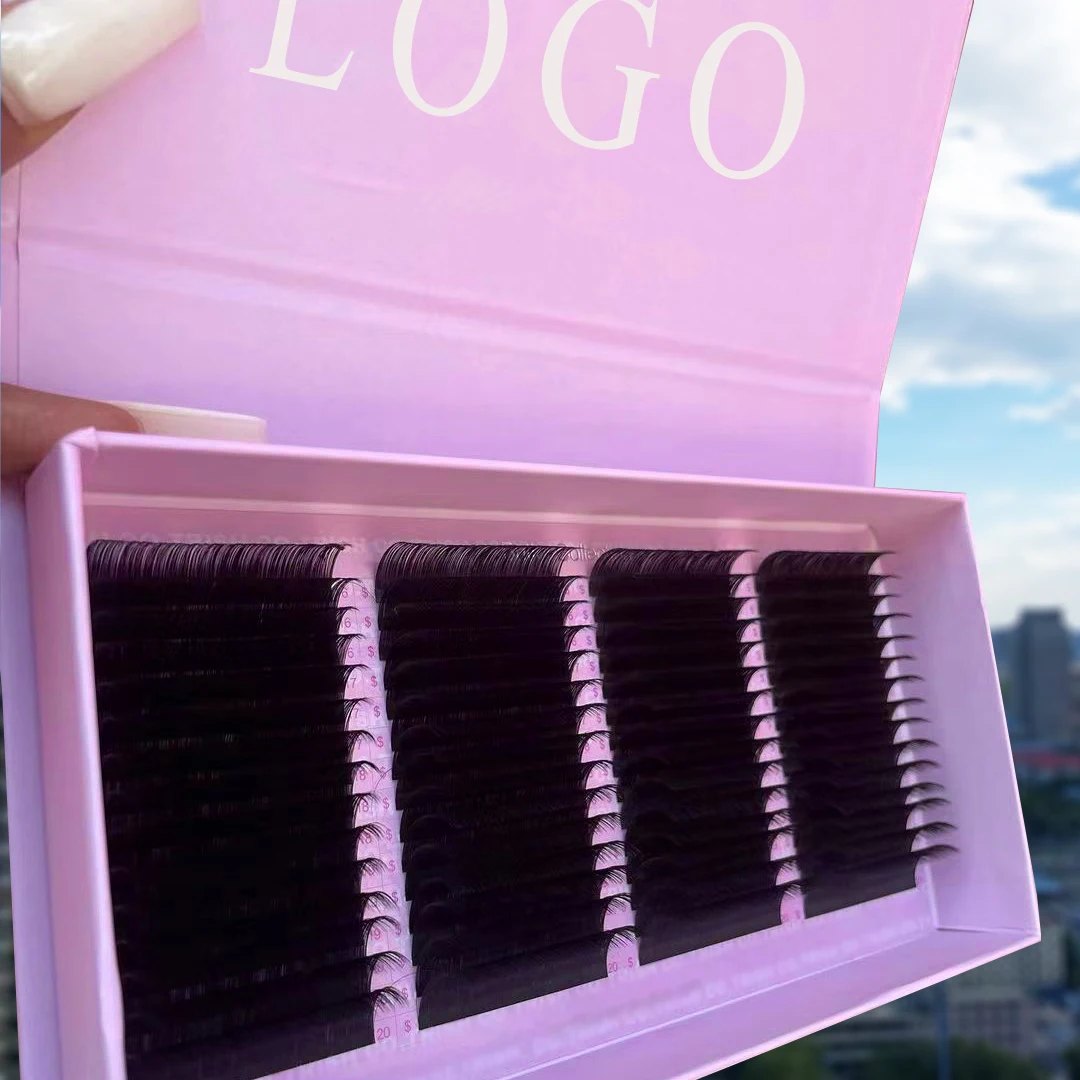 Volume Eyelash Extension 03 Dark and Fluffy Velvet Russian Volume Pbt Fiber Lashes Extension Private Label