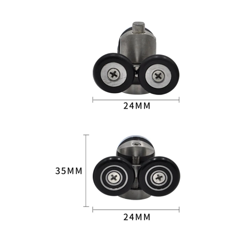A-47 A-48 24Mm Double Two Wheel 8Mm Stainless Steel OEM ODM Sliding Glass Shower Door Bathroom Cabin Rollers Pulley Suppliers