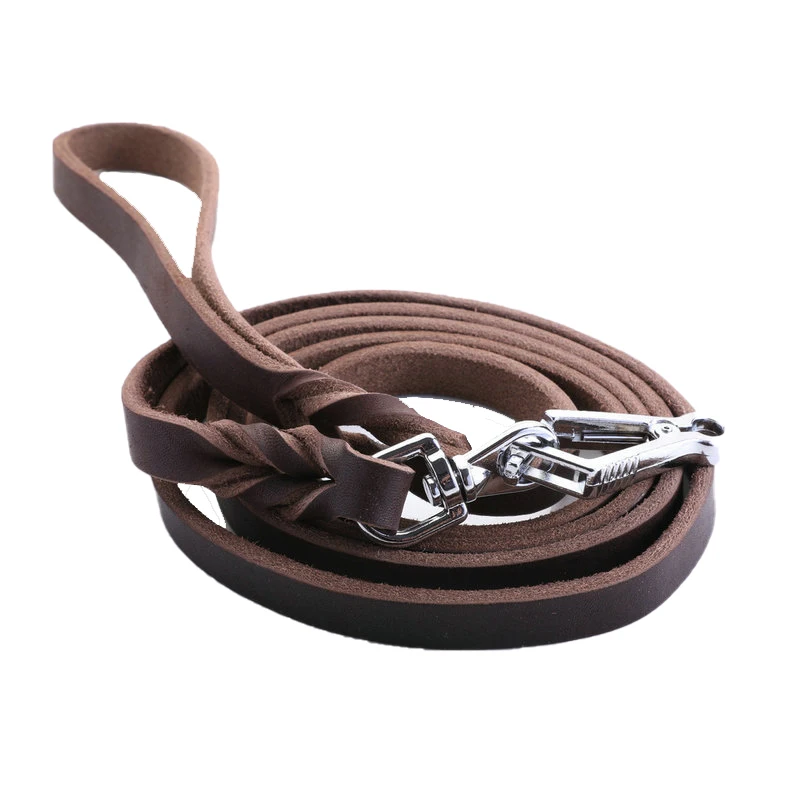 Sunturn 6FT/ 5FT Genuine Leather Dog Training Leash Leads Rope for Large Medium Small Dogs Training Walking