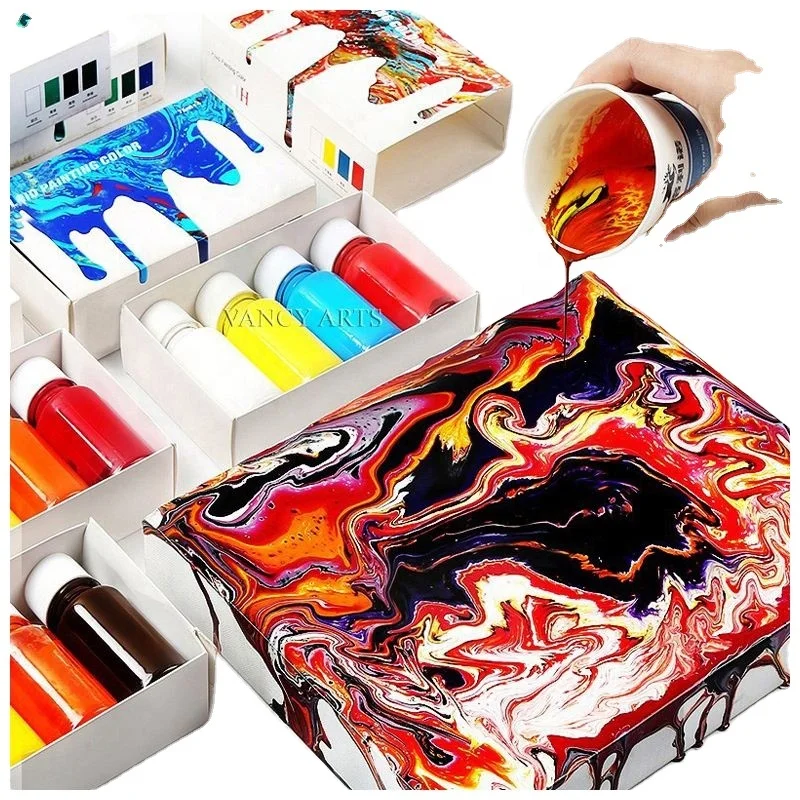 
2020 china Factory Acrylic Dirty Pouring Painting Fluid Art Pour Paint For Beginners/pour acrylic paint 500ml 