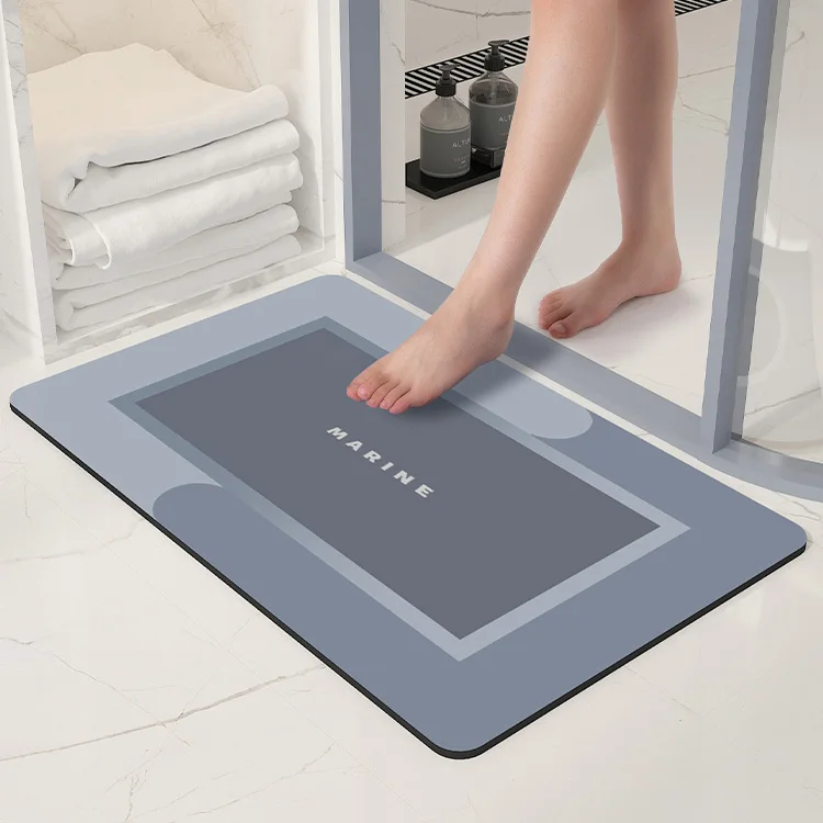 7Colour custom size High water absorption Easy clean Waterproof Bathroom Bath anti slip bath mat diatomaceous earth